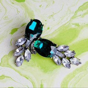 Green Crystal Elegant Earrings